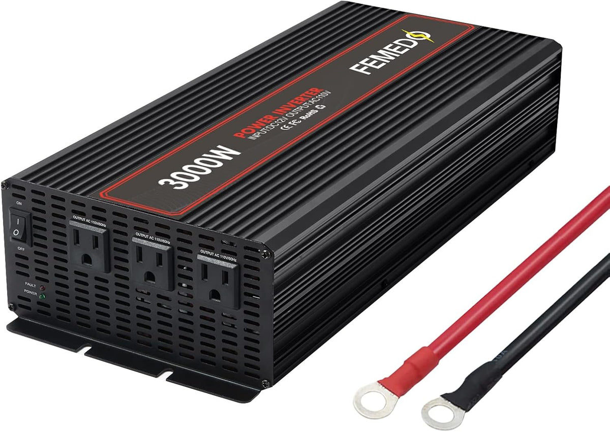 3000W Modified Sine Wave Inverter 3 AC Outlets DC 12V to AC 110V B359