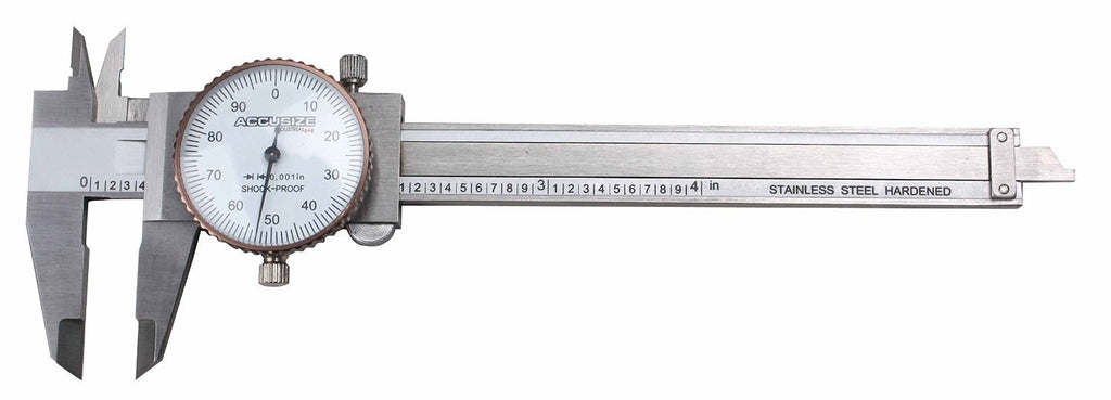 0-8'' by 0.001'' Precision Dial Caliper, Stainless Steel K63662