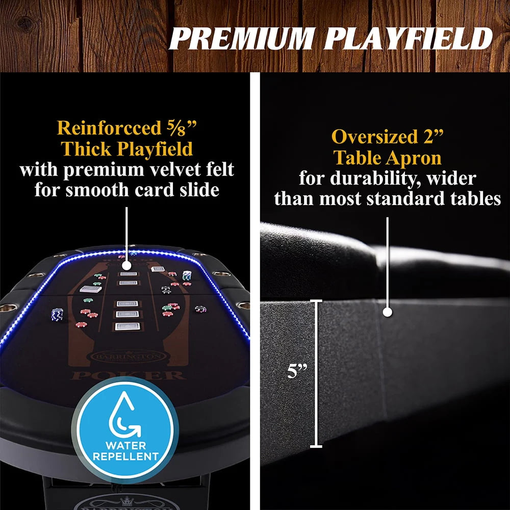 10-Player Poker Table with LED Lights B260