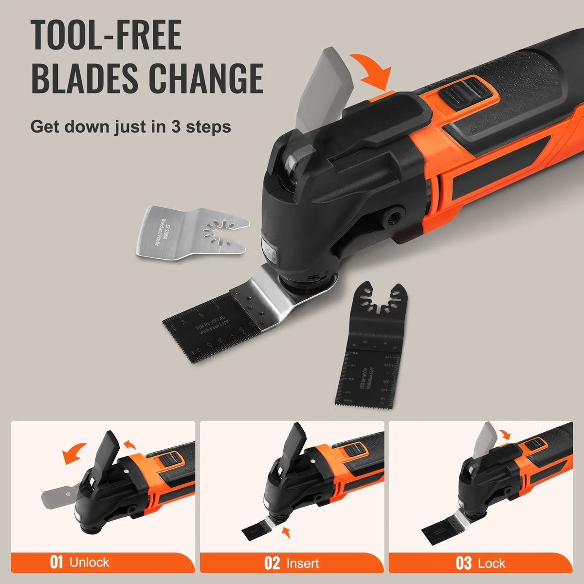 Oscillating Multi Tool 11000-22000 OPM 6 Variable Speeds V962398