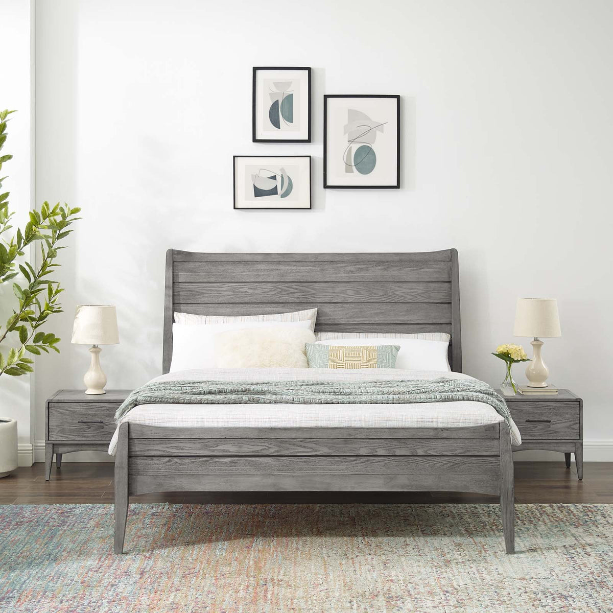 King Size Wood Nightstand Set C1032