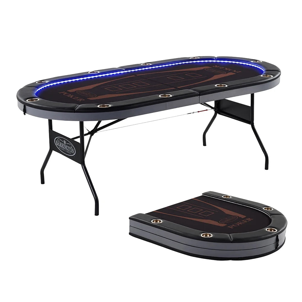 10-Player Poker Table with LED Lights B260