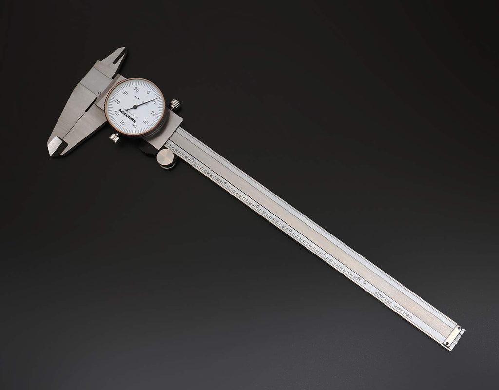 0-8'' by 0.001'' Precision Dial Caliper, Stainless Steel K63662