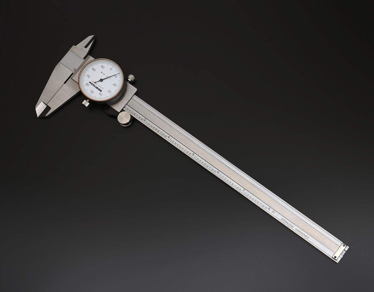 0-8'' by 0.001'' Precision Dial Caliper, Stainless Steel K63662