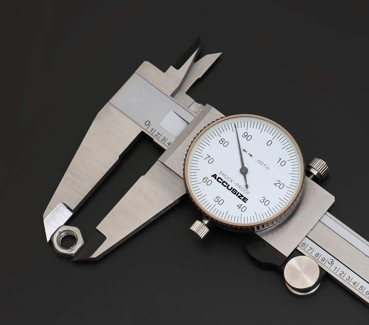 0-8'' by 0.001'' Precision Dial Caliper, Stainless Steel K63662