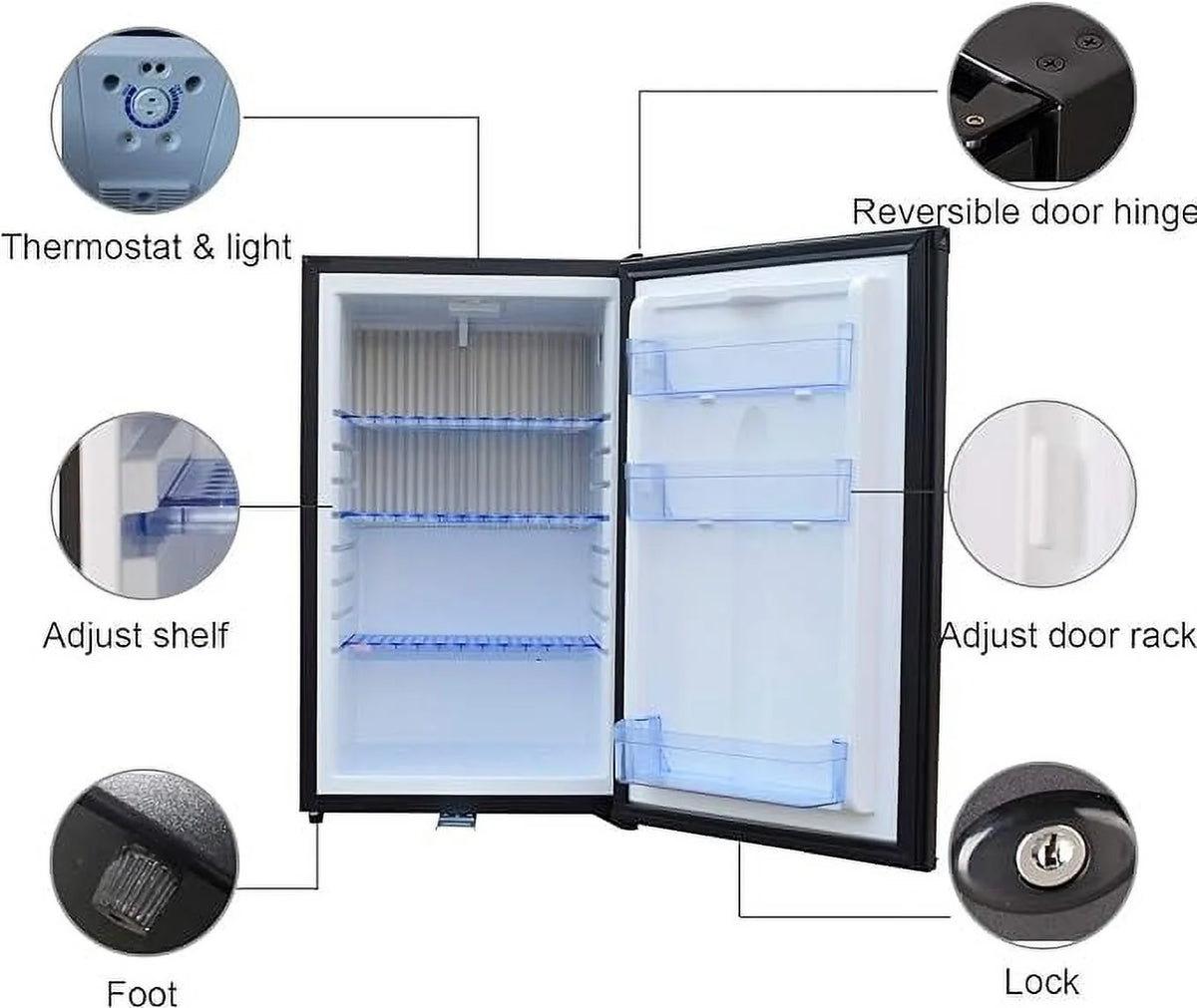 1.7 Cu ft Portable Absorption Mini Fridge with Lock R397399