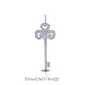 1.05 Carat Total Natural Diamonds 18K White Gold Pave Setting Key Pendant L290