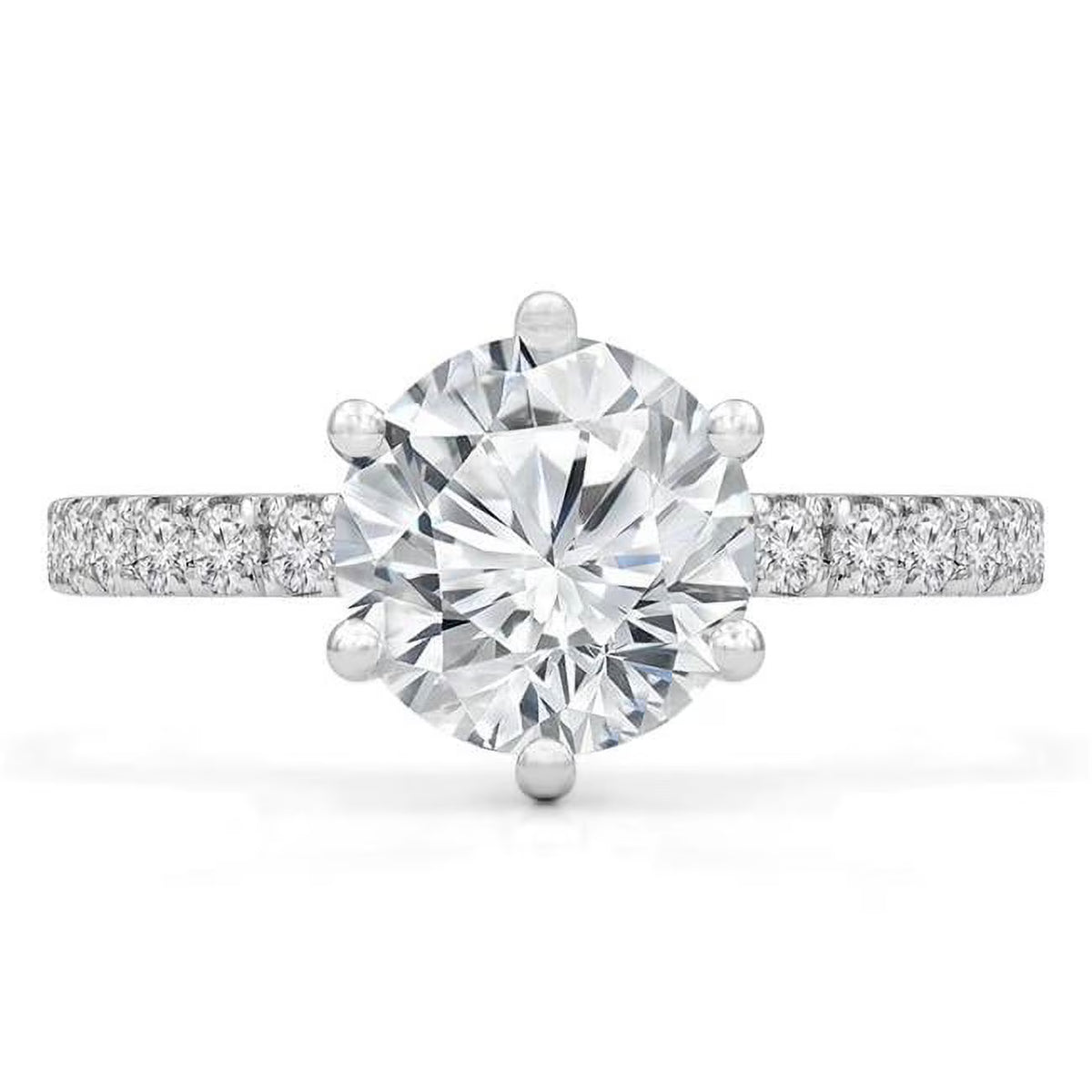 0.9 CTW Round Diamond Solitaire Engagement Ring in 14K White Gold Q65109