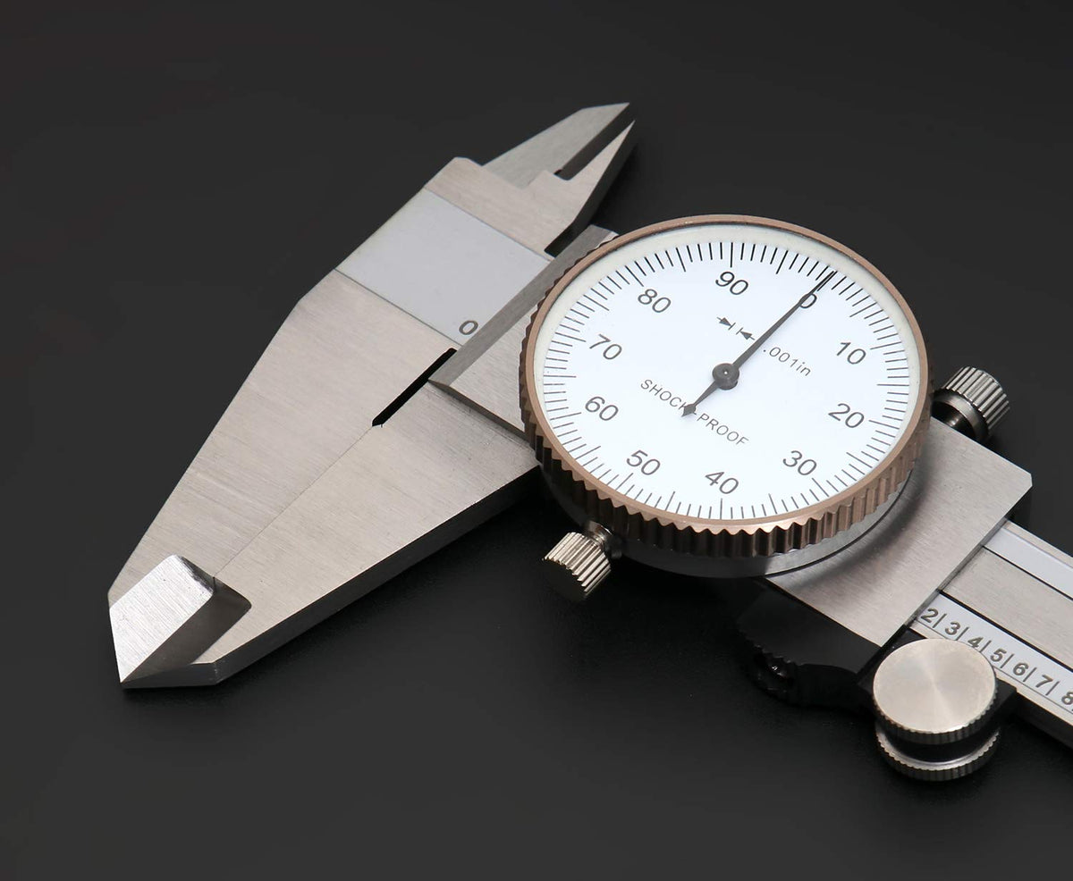 0-8'' by 0.001'' Precision Dial Caliper, Stainless Steel K63662
