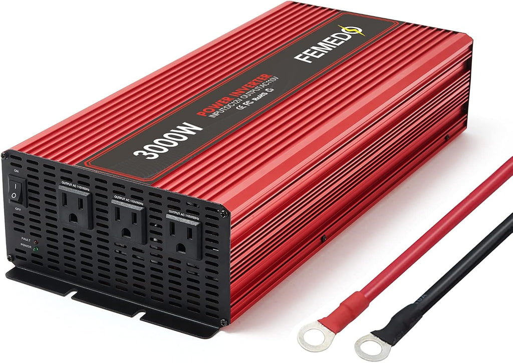 3000W Modified Sine Wave Inverter 3 AC Outlets DC 12V to AC 110V B359