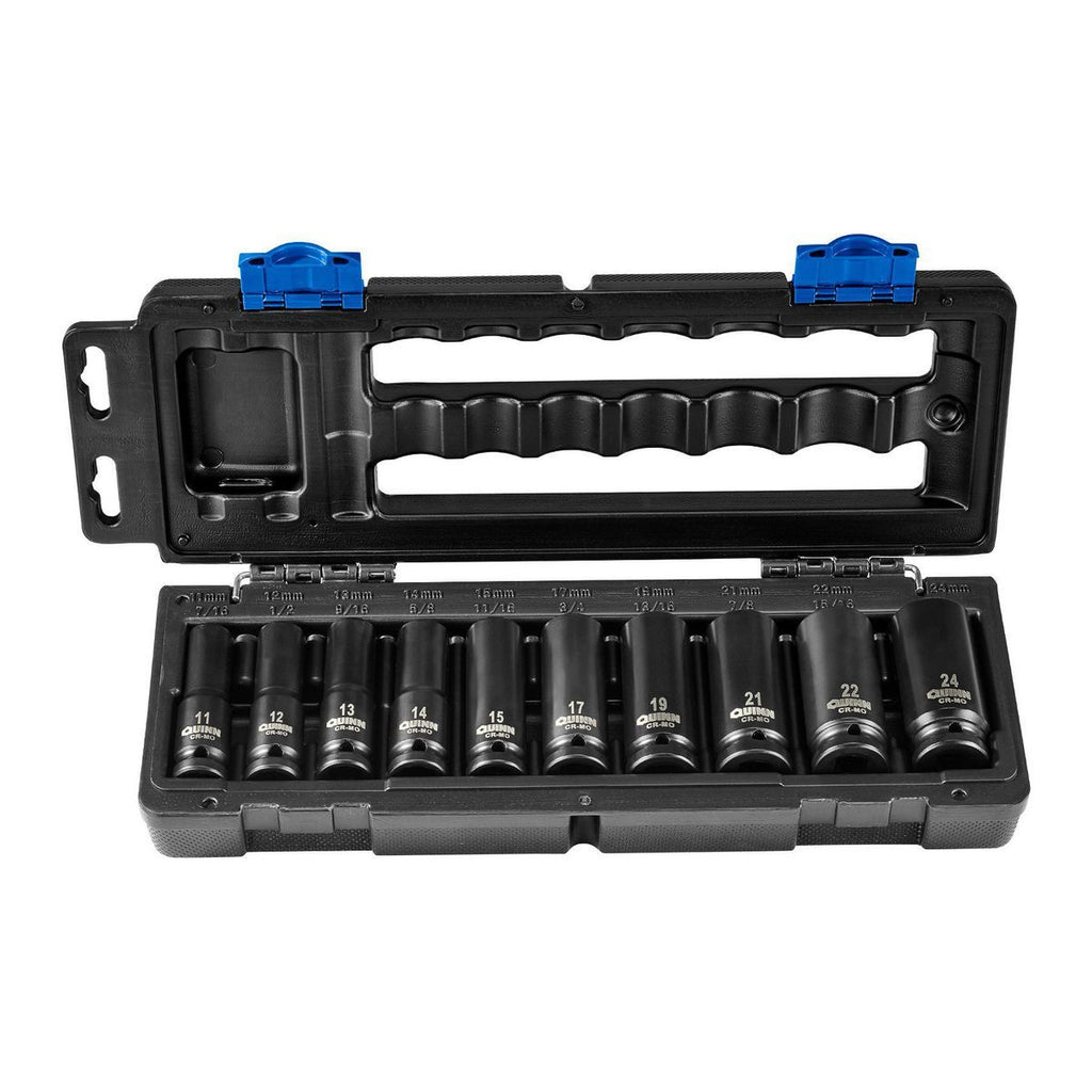 1/2 in. Drive Metric Impact Deep Socket Set, 10-Piece N7890