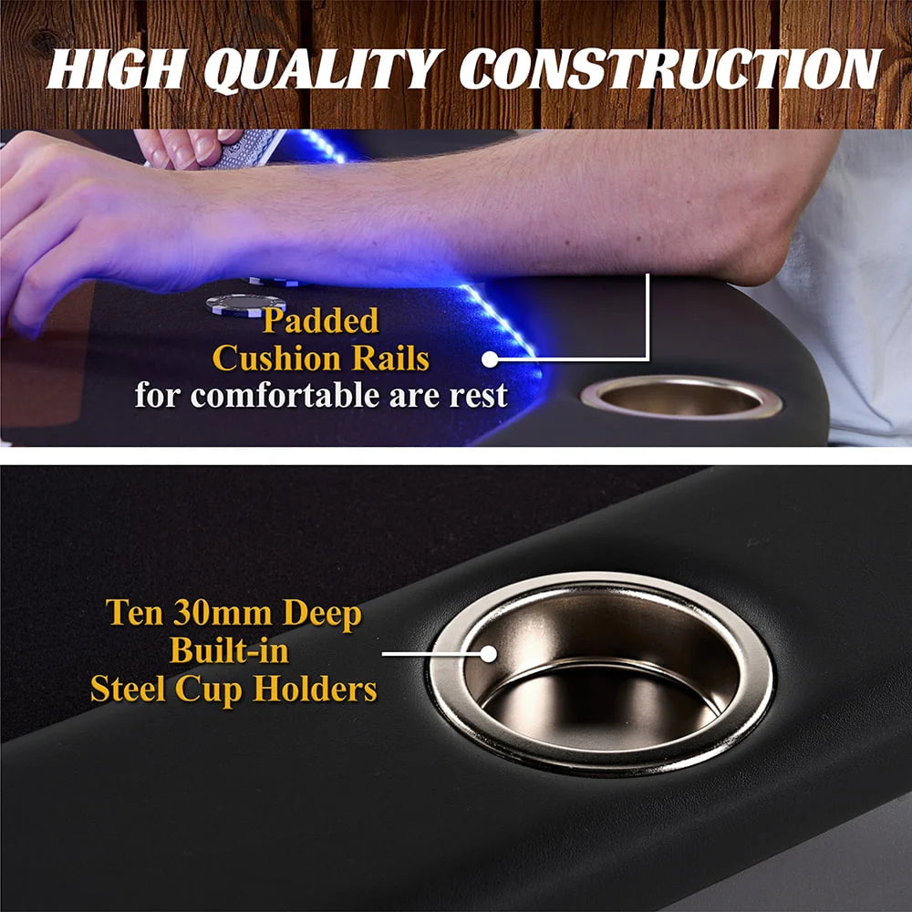 10-Player Poker Table with LED Lights B260