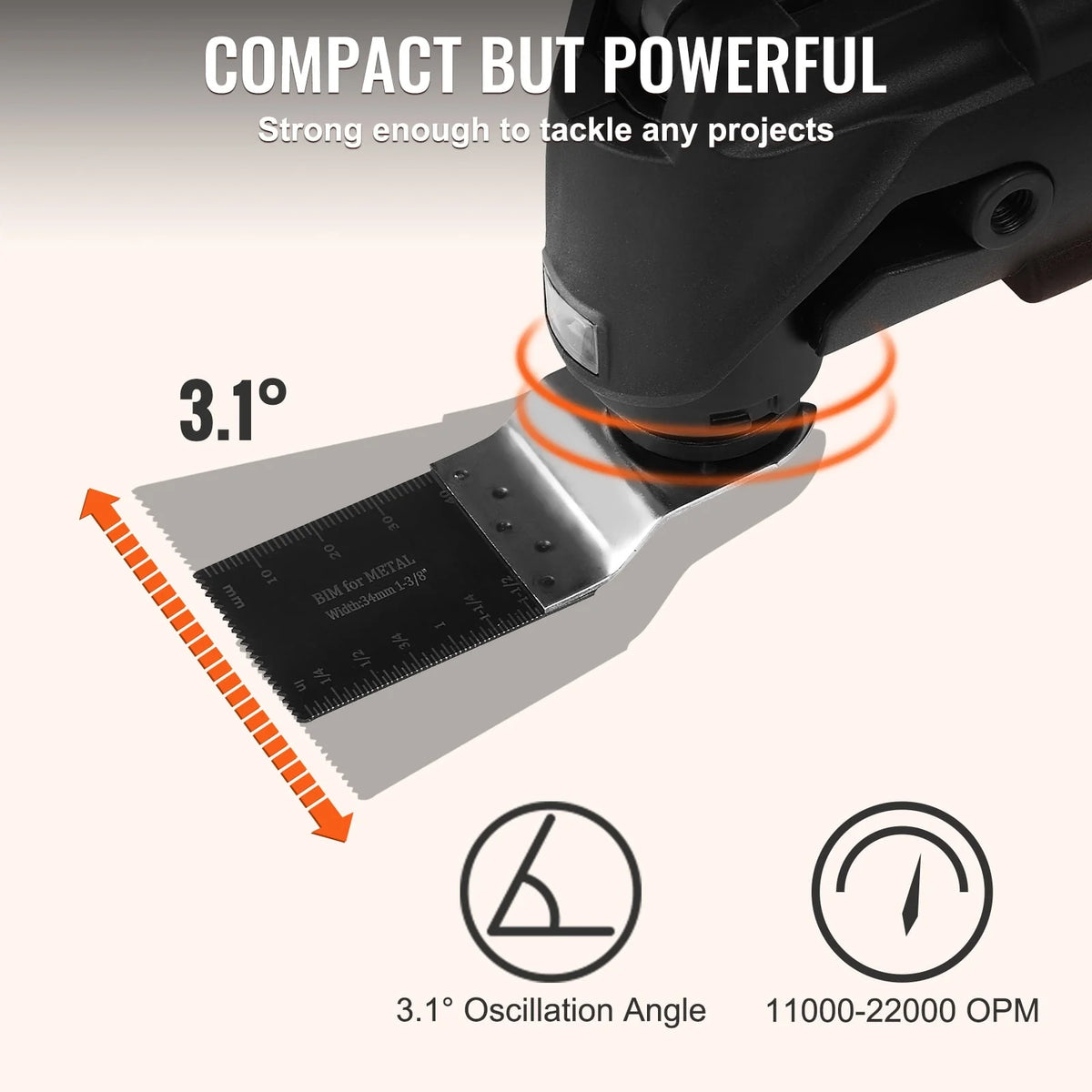 Oscillating Multi Tool 11000-22000 OPM 6 Variable Speeds V962398