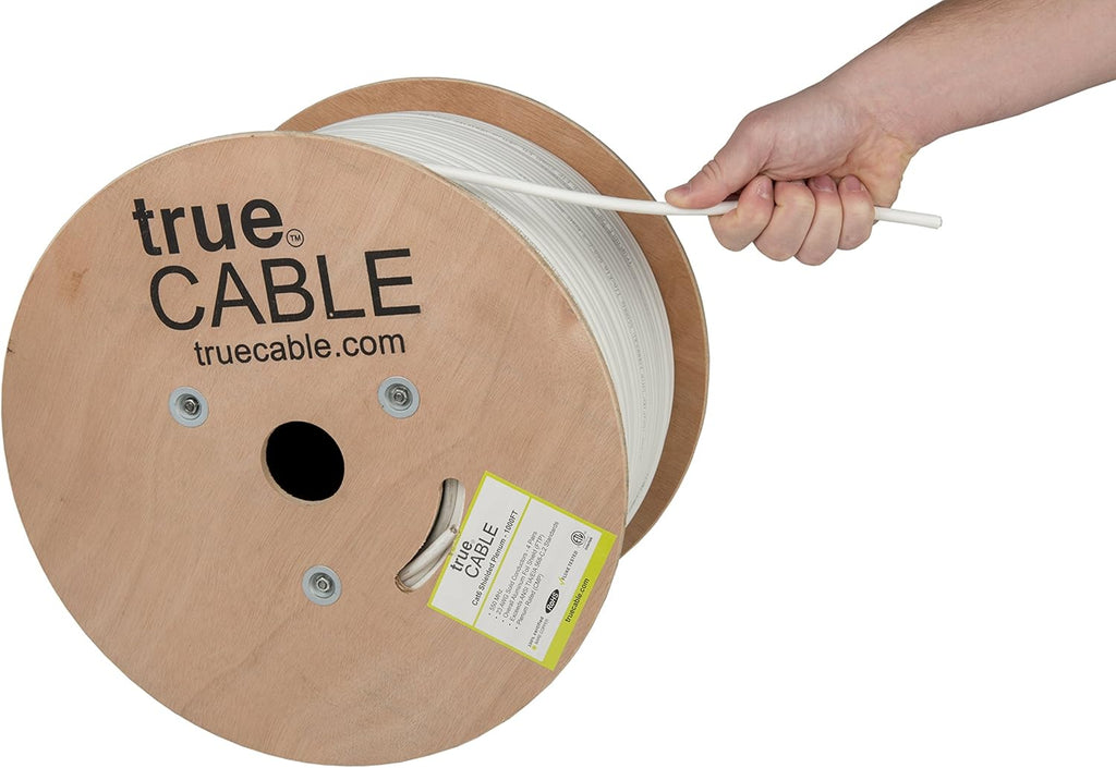 1000ft White 23AWG Solid Bare Copper Bulk Ethernet Cable X3253