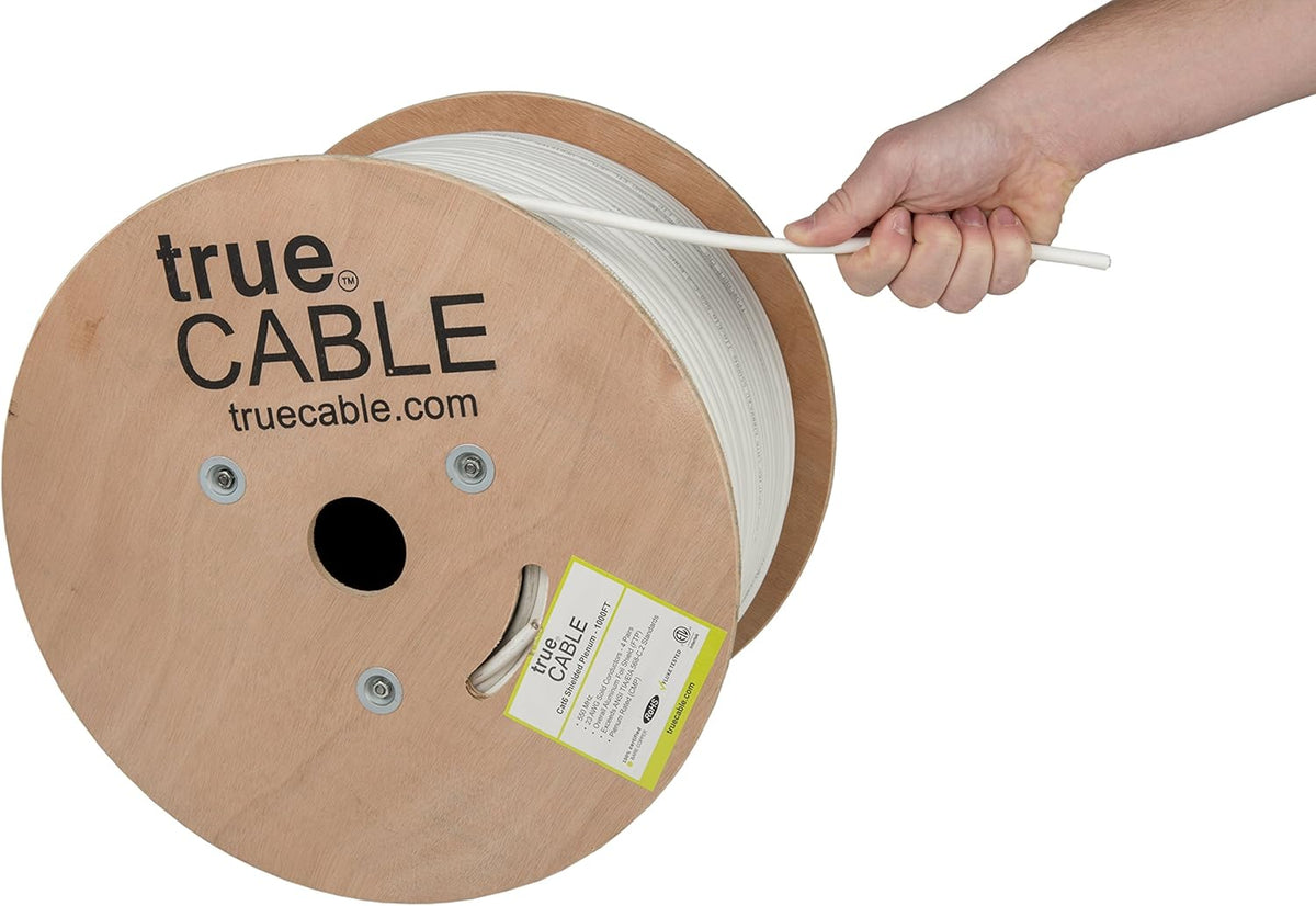 1000ft White 23AWG Solid Bare Copper Bulk Ethernet Cable X3253