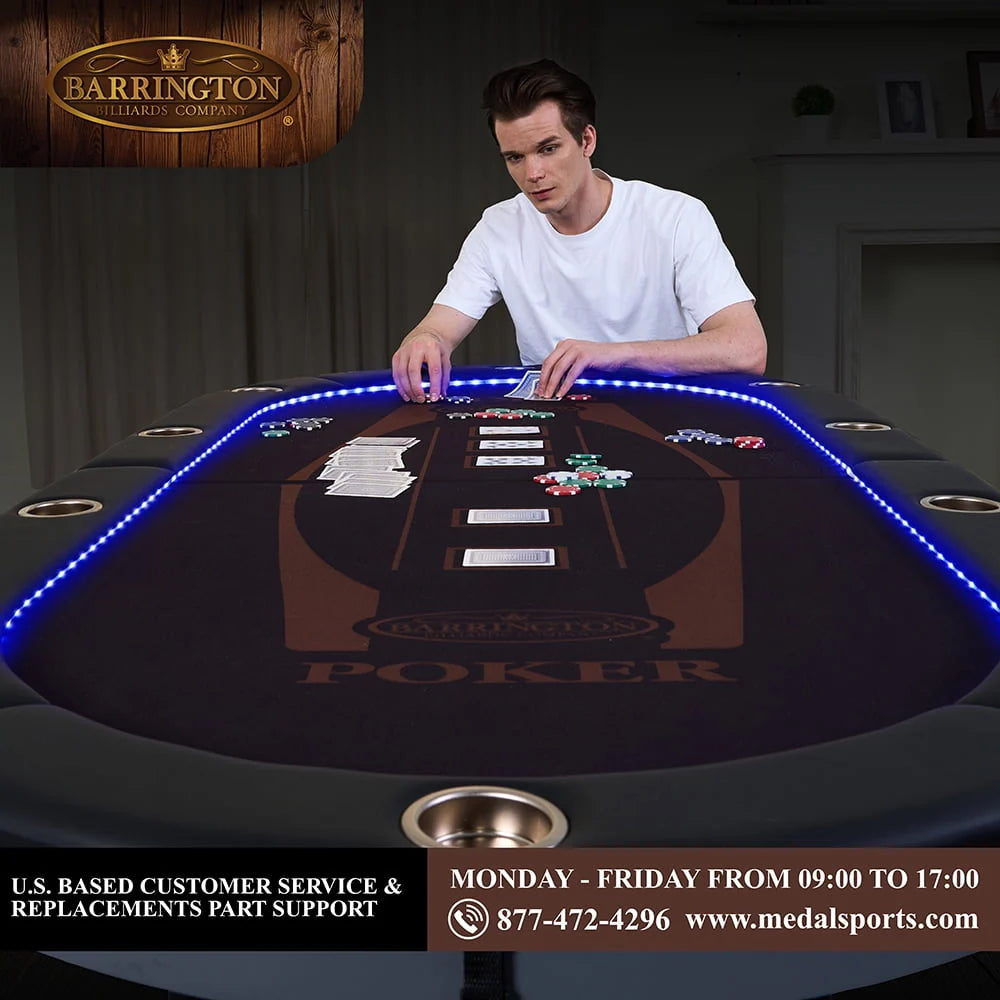 10-Player Poker Table with LED Lights B260
